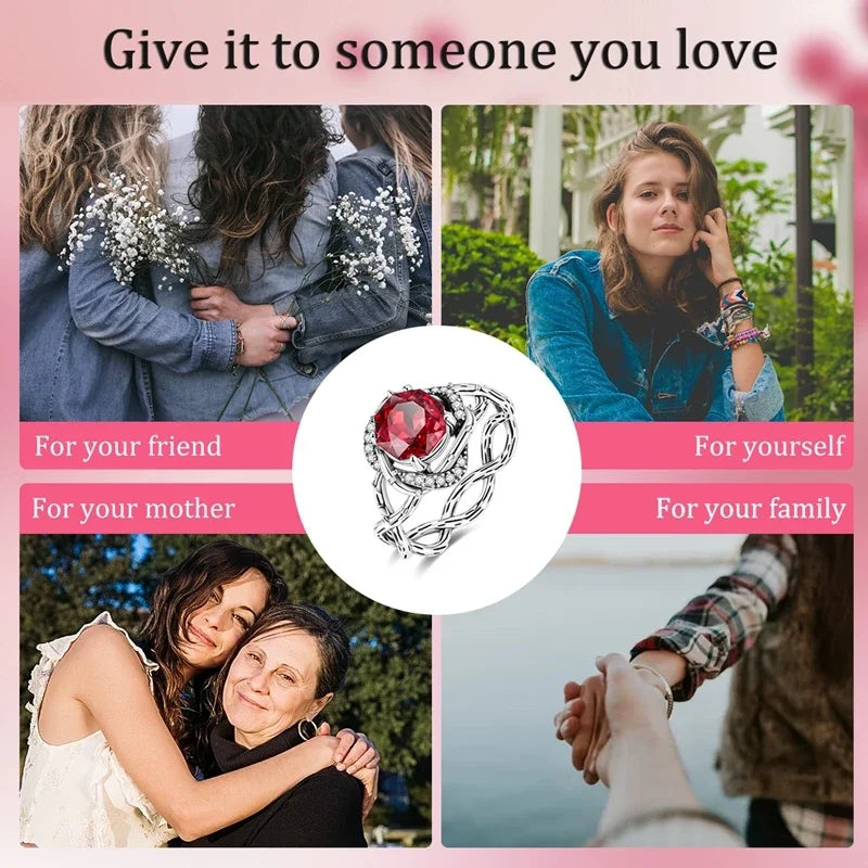 925 Sterling Silver Heart Ring | Sparkling Zircon Infinity Love Band