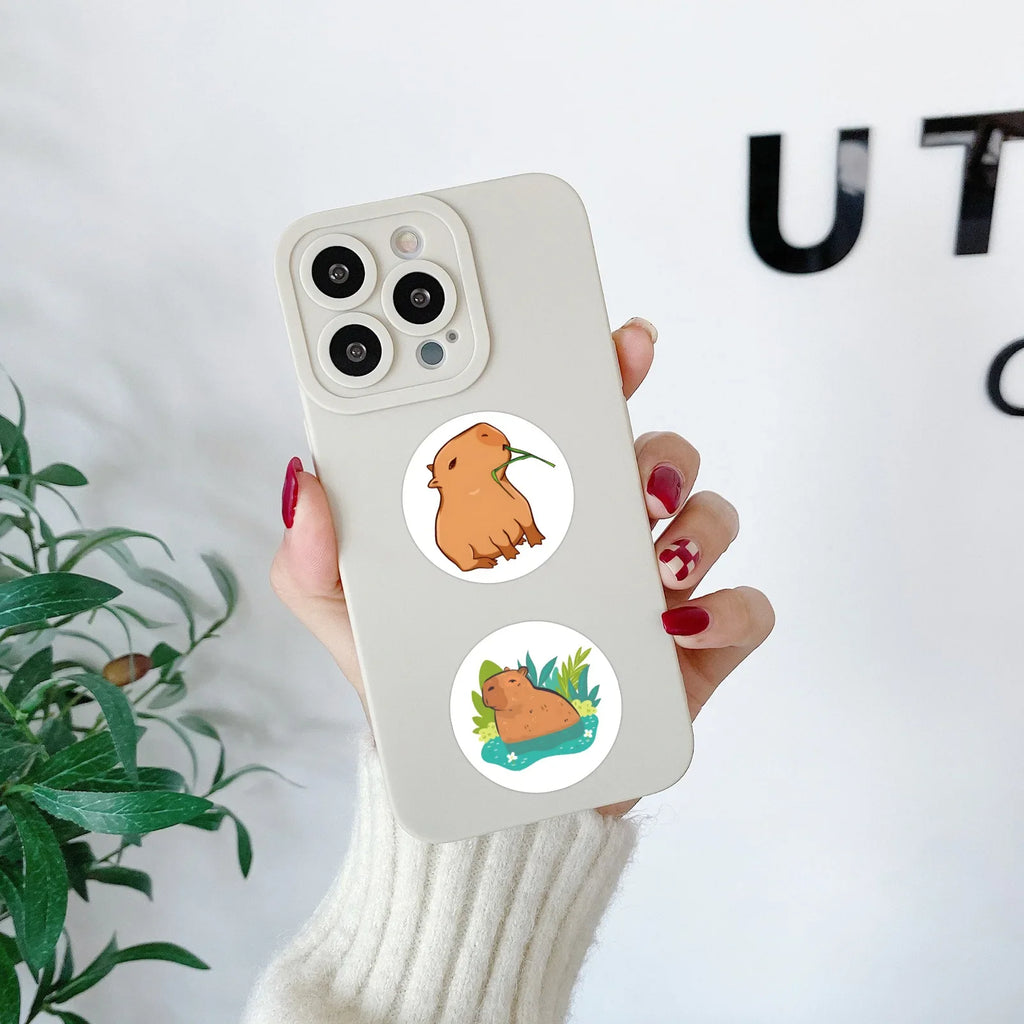 Cute Plump Capybara Cartoon Stickers | 100-500pcs Kawaii Animal Sticker Set for DIY Scrapbooking and Rewards