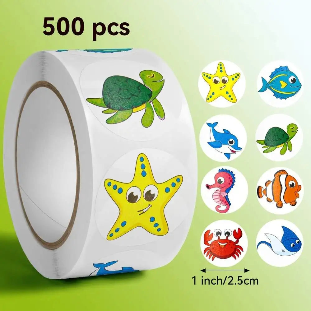 500pcs Cute Sea Animal Stickers for Kids | Reward Labels and Scrapbooking Decorations