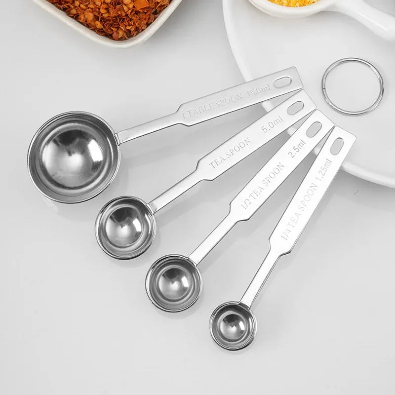 Stainless Steel Measuring Spoon Set 4-Piece | Stackable Kitchen Scoops