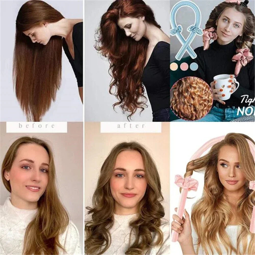 Heatless Curling Rod Headband | No Heat Hair Curler Set for Overnight Soft Curls