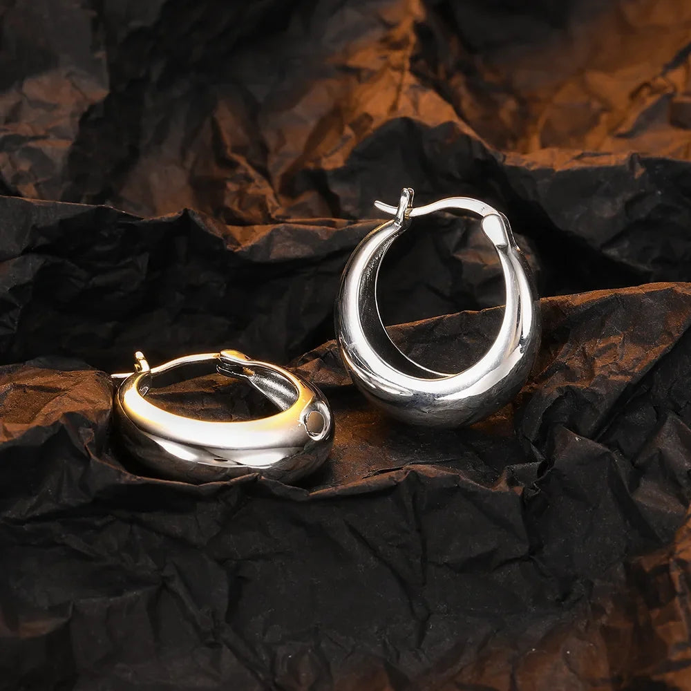 LiHong Real 925 Sterling Silver U Shape Hoop Earrings | Vintage Fine Jewelry for Women