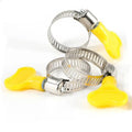 5 Pcs 8-44mm Adjustable Yellow Plastic Handle Hose Clamps | Stainless Steel Worm Drive Pipe Clips