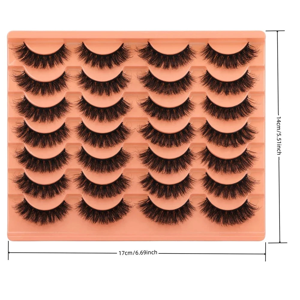14 Pairs Russian Strip Lashes | DIY Fluffy Faux Mink Eyelash Set