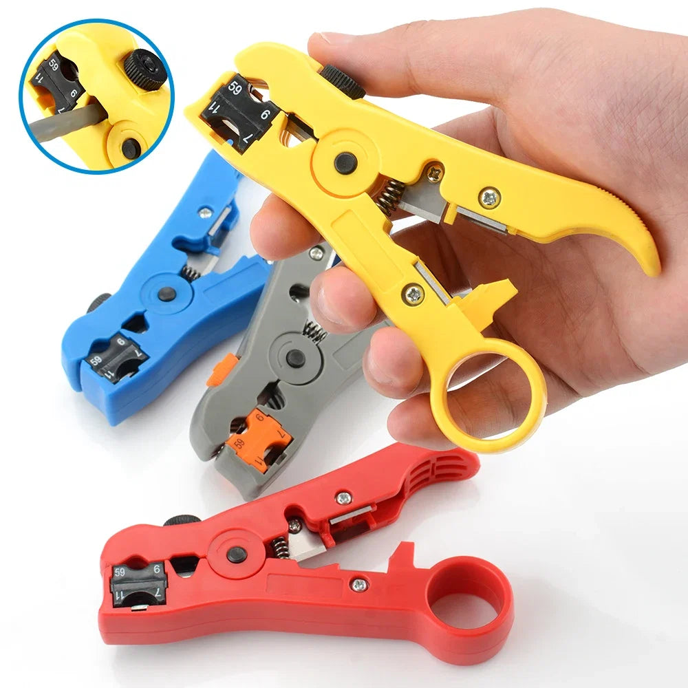 Multi-Functional Coaxial Cable Stripping Pliers | Wire Stripper Tool for UTP/STP RG59 RG6 RG7 RG11