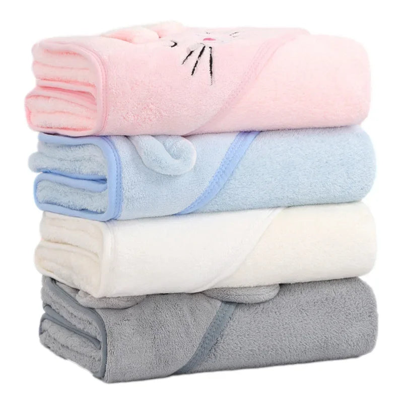 Cartoon Animal Baby Bath Towel | Soft Hooded Toddler Bathrobe for Boys Girls