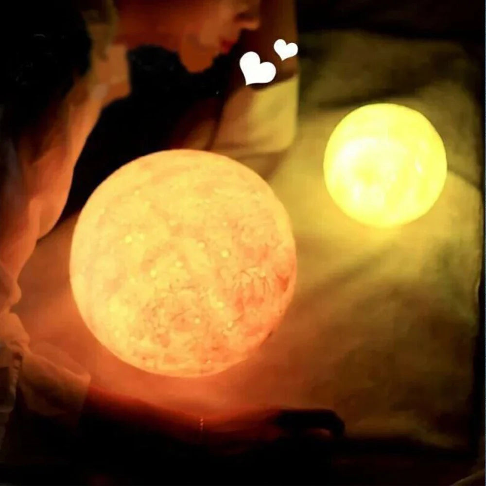 Moon Night Light | 3D LED Bedside Lamp for Kids Room and Home Decor