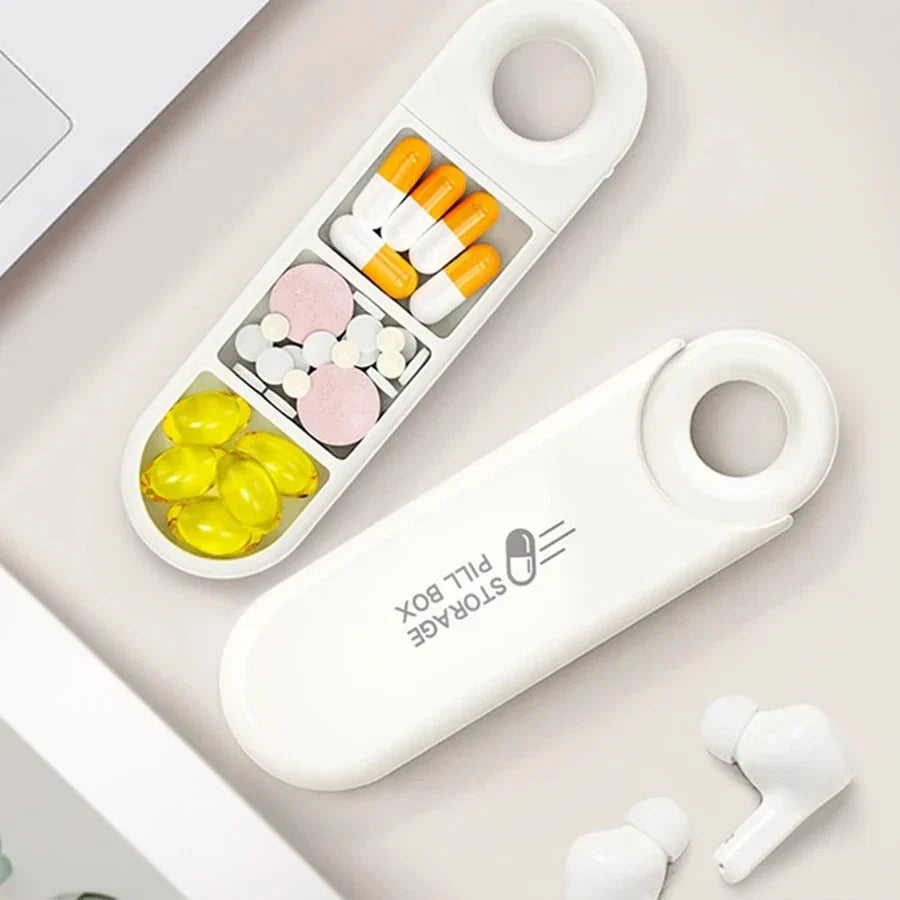 Portable 3-Compartment Pill Box | Travel Medicine Organizer