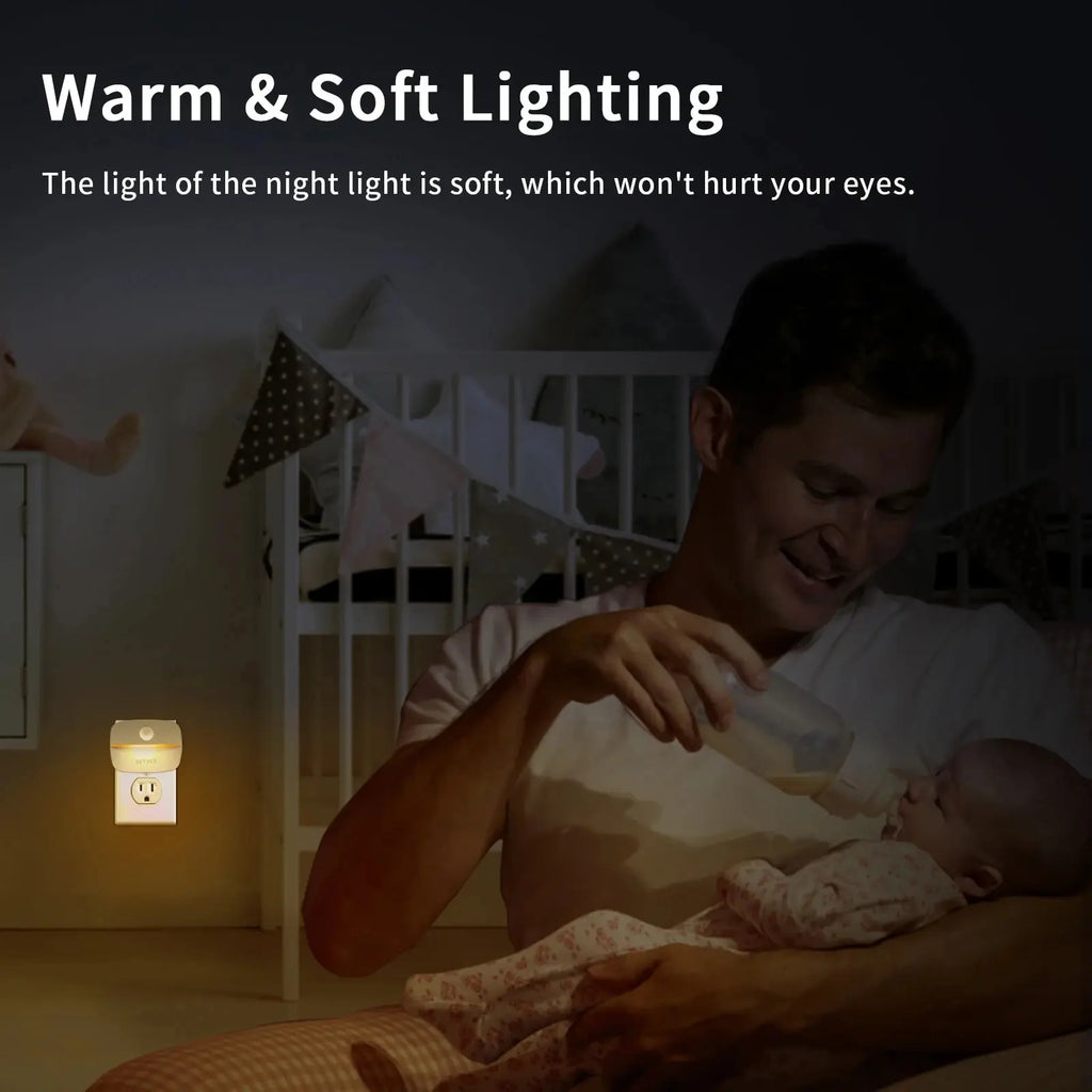 LED Night Light with Motion Sensor | Smart Plug-in Socket Lamp for Bedroom