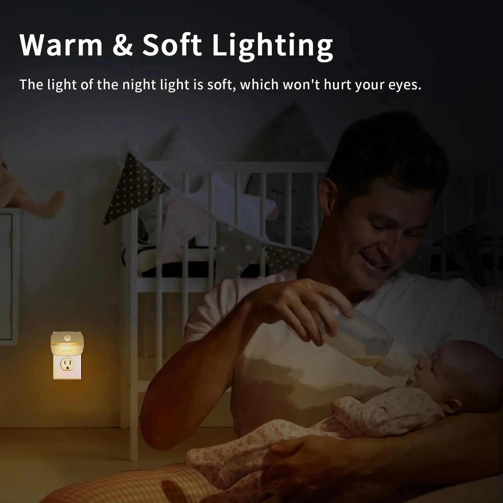 LED Night Light with Motion Sensor | Smart Plug-in Socket Lamp for Bedroom
