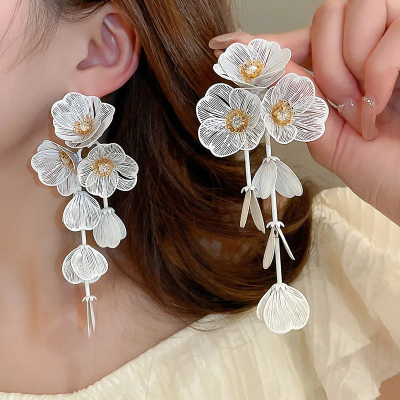 Flower Petal Tassel Earrings | Lightweight Acrylic Drop Earrings