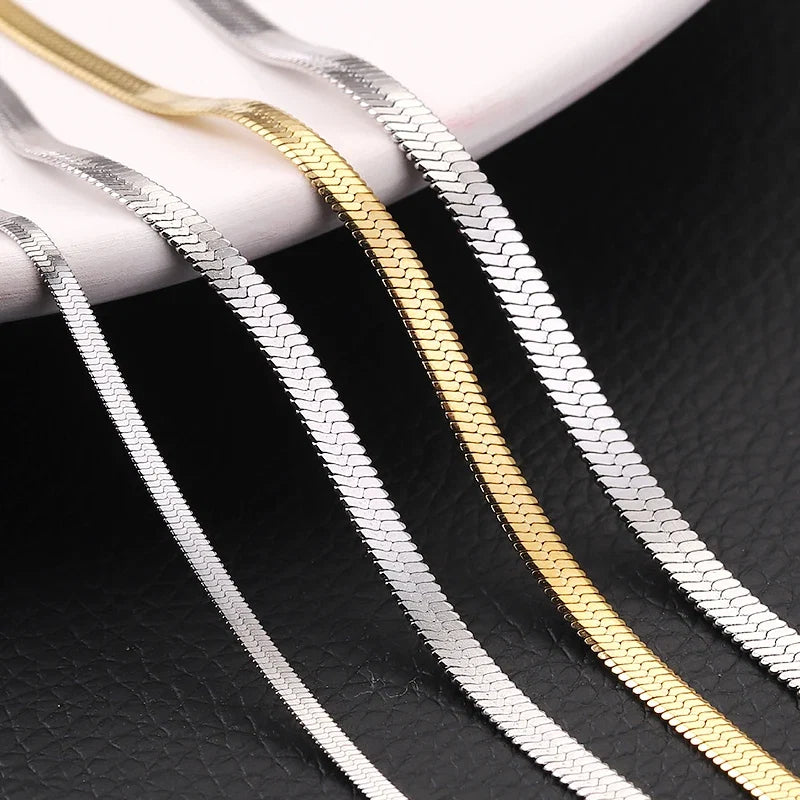 Blade Snake Chain Stainless Steel Necklace | Unisex Choker in 2/4/5mm