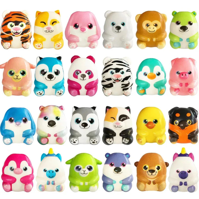 Mochi Squishies Cartoon Animal Stress Ball Fidget Toys | Push Rebound Relief for Kids Party Favors