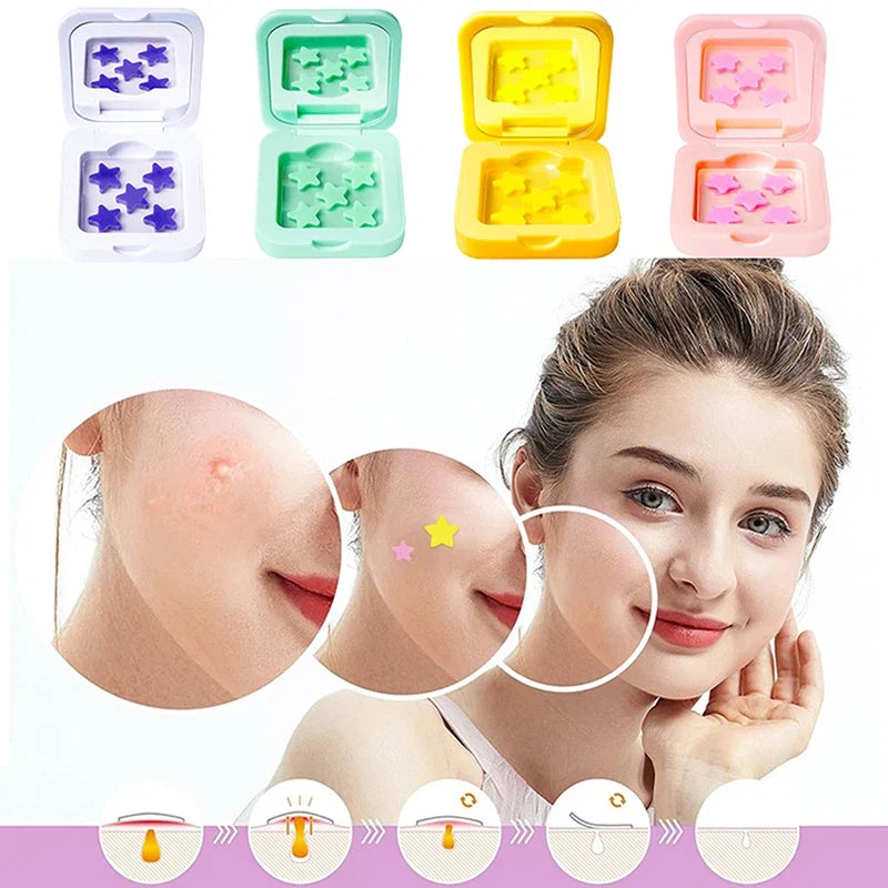 Star Shaped Hydrocolloid Acne Patches | Invisible Pimple Stickers with Mirror