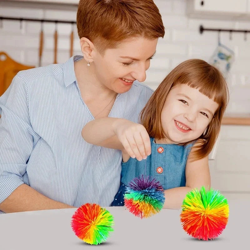 Rainbow Stringy Balls Sensory Fidget Toy | Party Favors & Outdoor Fun for Kids