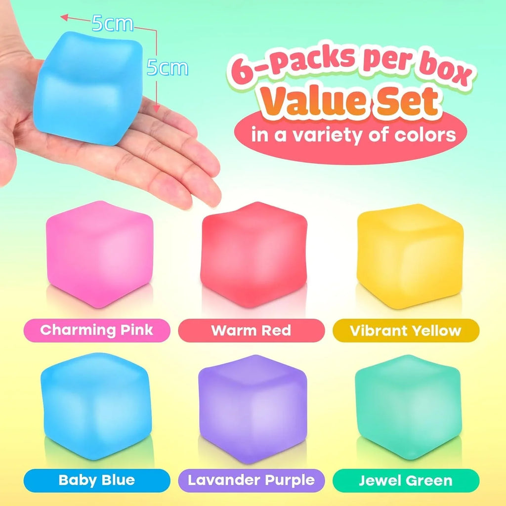 Stress Cube Squishy Fidget Toys | High Density Gel Filled Sensory Calming Toys