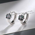 925 Silver Square Zircon Stud Earrings | Classic Geometric Jewelry for Women