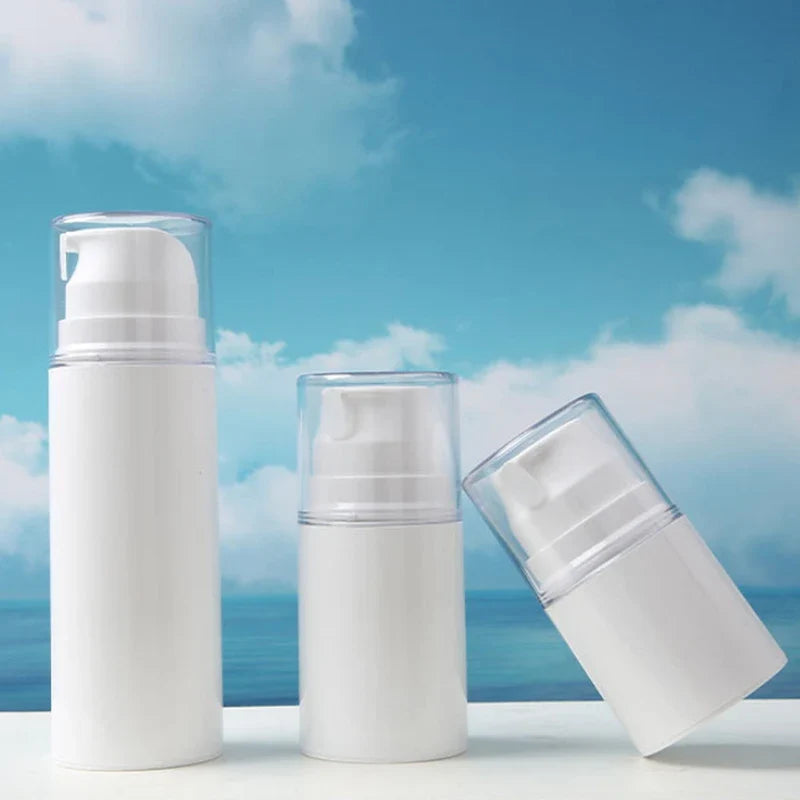 Portable Travel Airless Pump Jar | Leak Proof Refillable Cosmetic Bottle