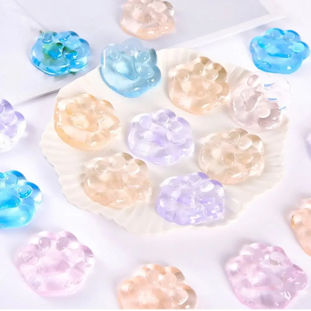 5/10/20PCS Kawaii Cat Paws Sticky Squeeze Toys | Soft Realistic Glitter Stress Relievers