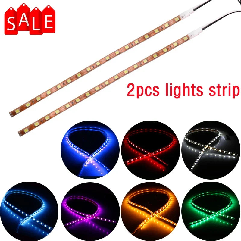 2PCS Car LED Strip Lights 45cm 1210 45SMD | Waterproof Auto Atmosphere Decorative Lamp