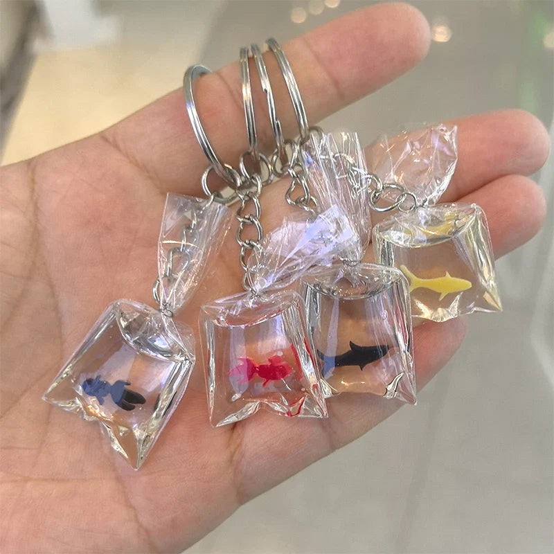 Creative Simulation Goldfish Keychain | Transparent Carp Pendant for Backpack