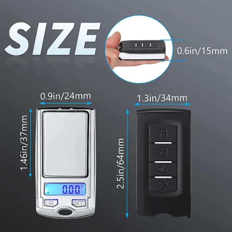 Mini Digital Pocket Scale with LCD Display | 0.01g Precision Car Key Shape