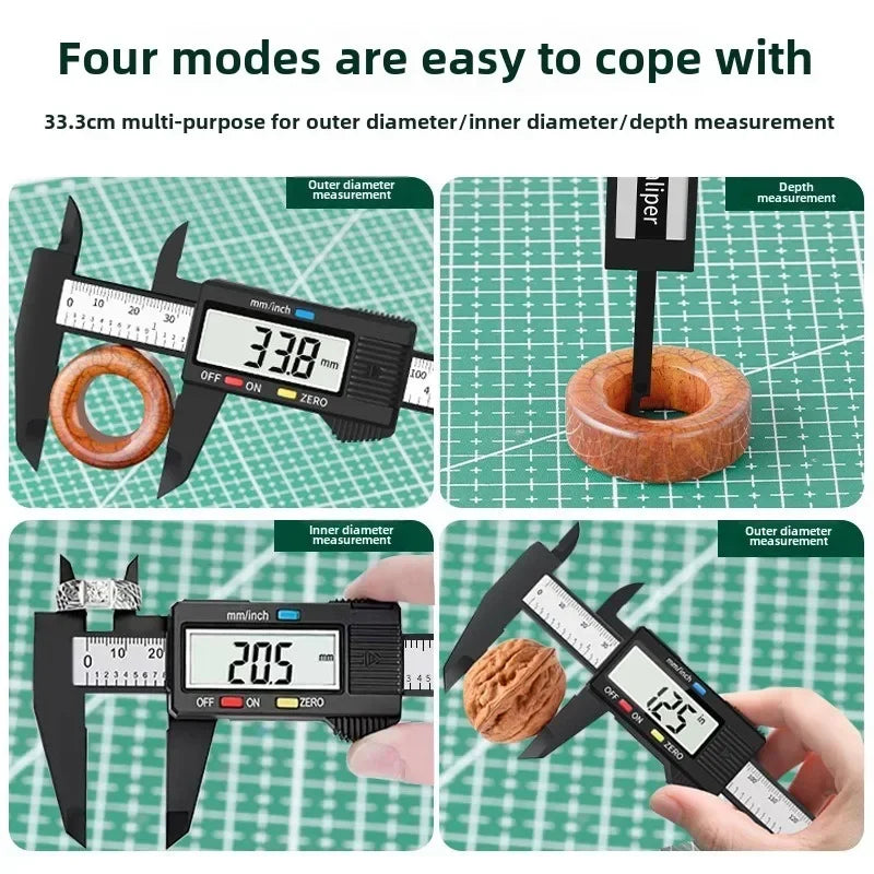 Digital Caliper 150mm LCD Display | Carbon Fiber Electronic Measuring Tool