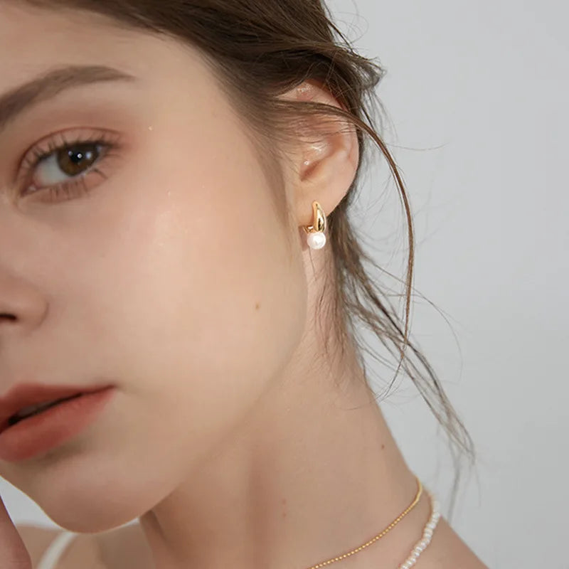 925 Sterling Silver Pearl Stud Earrings for Women | Elegant Wedding Jewelry Gift