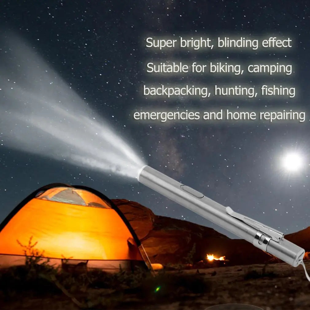 USB Rechargeable Mini Pen Light | Handy LED Flashlight with Clip