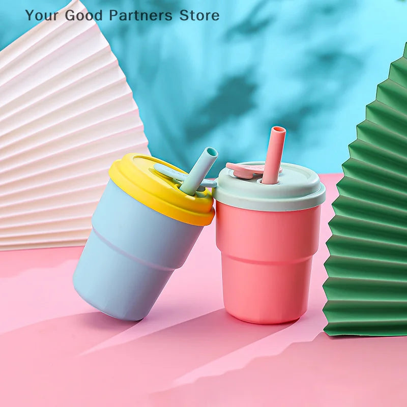 400ml Coffee Mug with Lid and Straw | Leak-Proof Portable Travel Cup