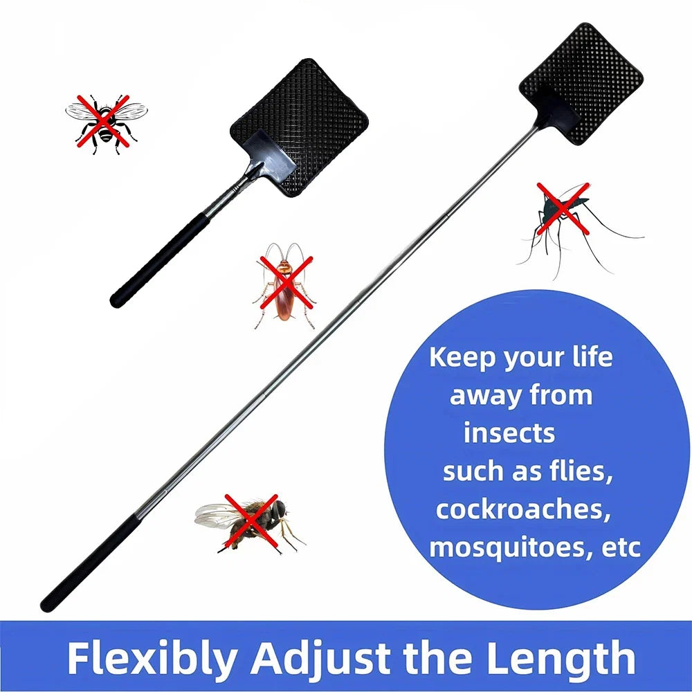 Extendable Fly Swatter | Mosquito Swatter with Stainless Steel Handle