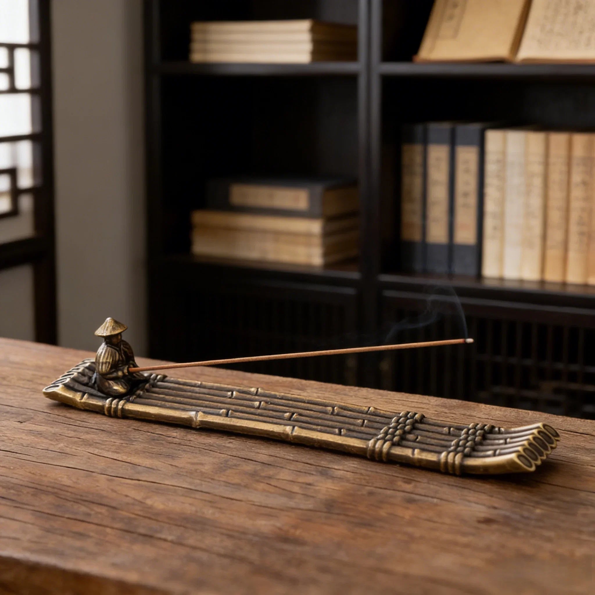 Creative Incense Holder Boat | Old Men Fishing Japanese Style Incense Stick Burner