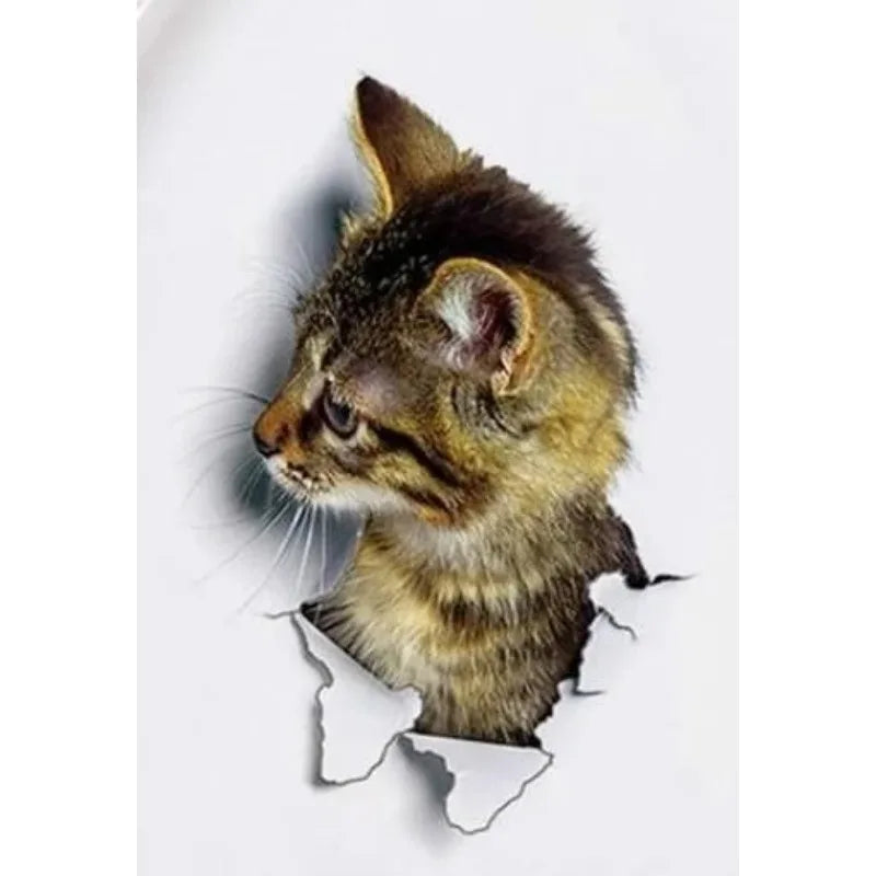 3D Cute Cat Wall Stickers | Self-adhesive Removable Wallpaper for Kids Room Living Room Bedroom Bathroom