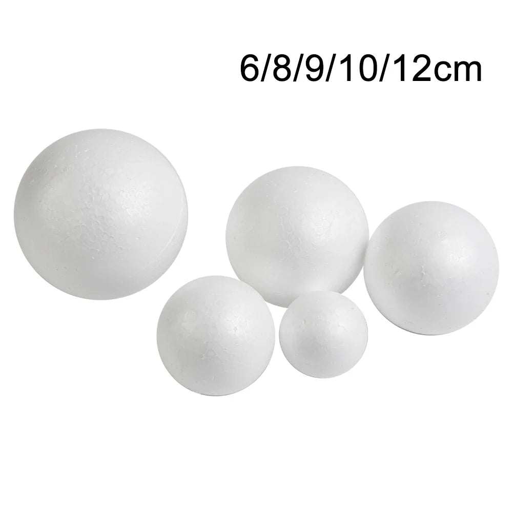 6-12cm White Polystyrene Foam Balls for DIY Crafts and Wedding Decor | LEENKEA