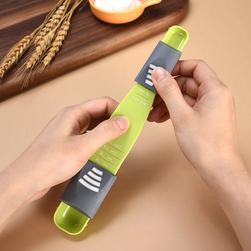 Adjustable Measuring Spoon | Baking Spoon with Scale for Dry and Liquid Ingredients