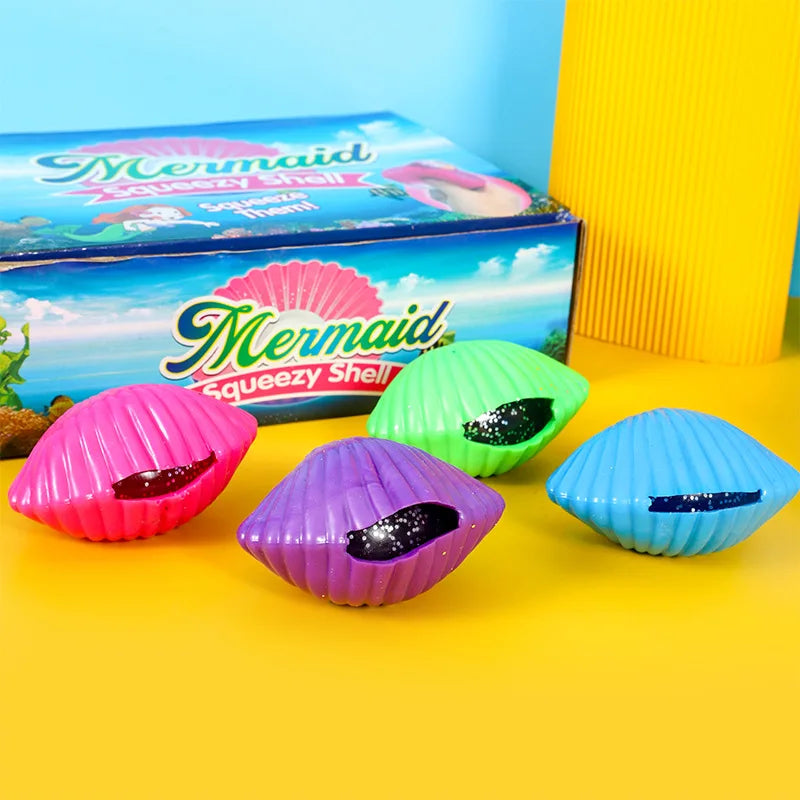 Hand Pinch Shell Decompression Toy | Stress Relief Mermaid Ball