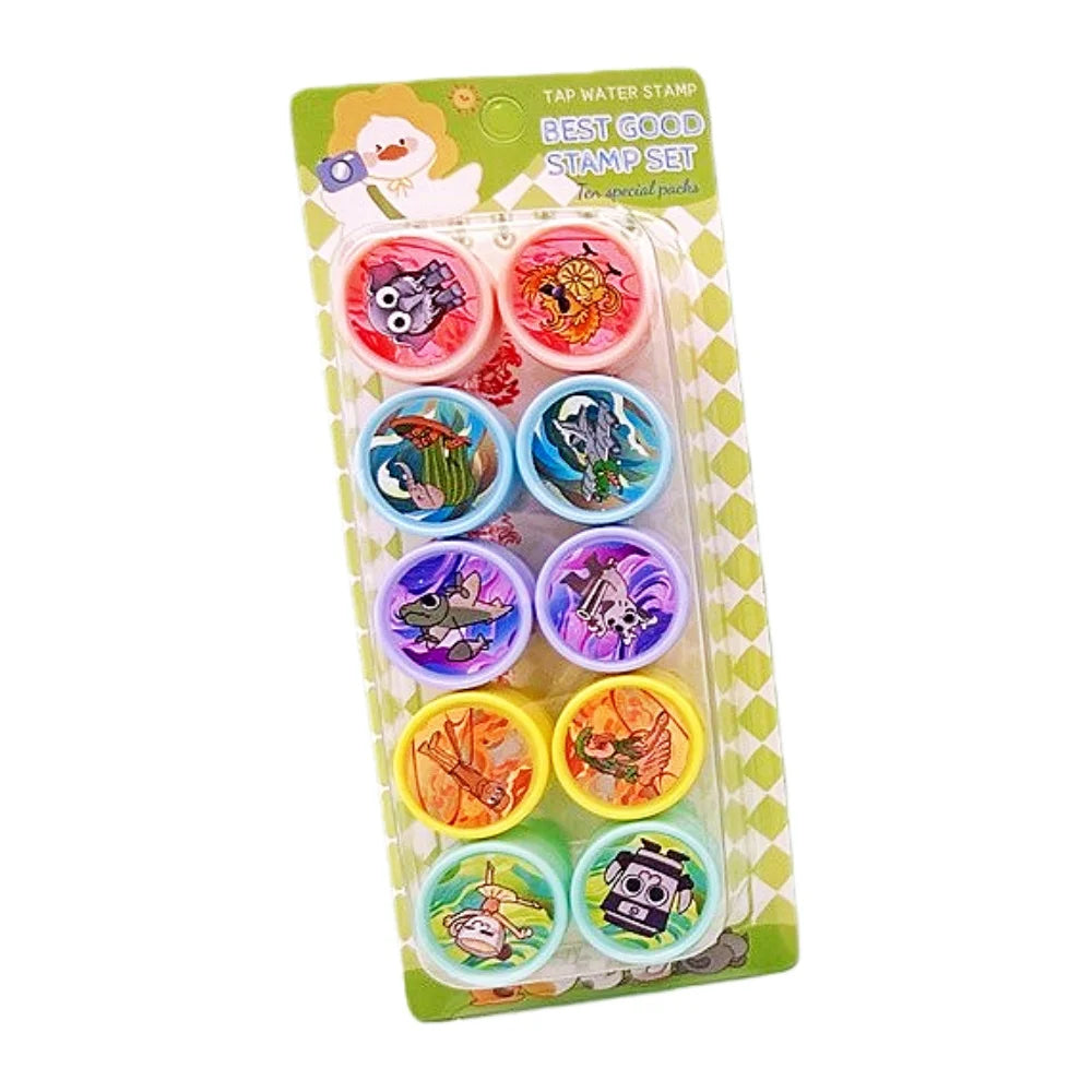 10Pcs Cartoon Animal Stamps | Party Favors and Classroom Rewards