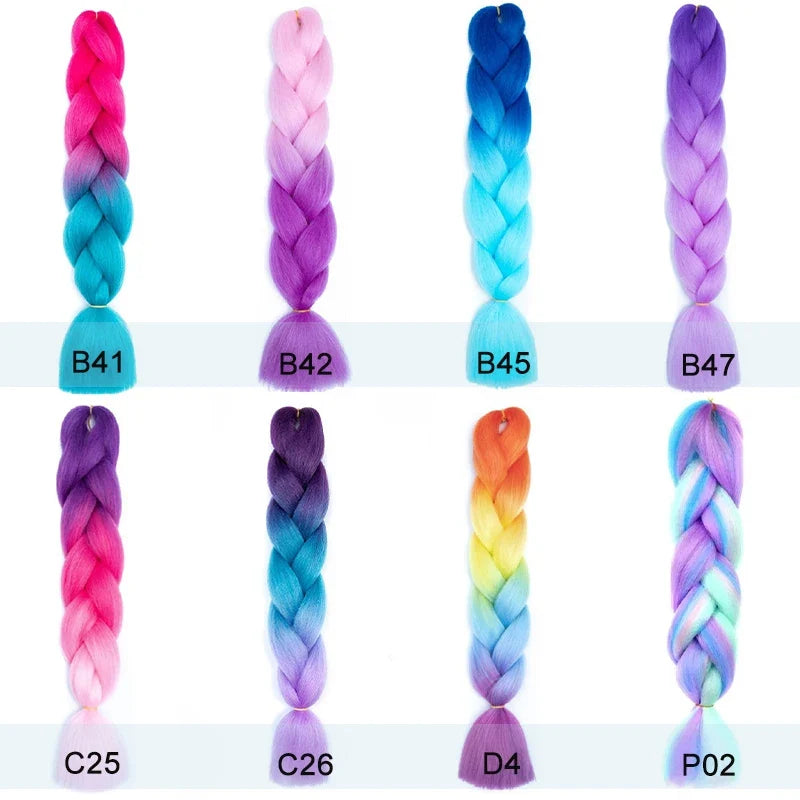 24Inch Jumbo Braid Hair Extensions | Long Straight Yaki Pre Stretched Synthetic Hair