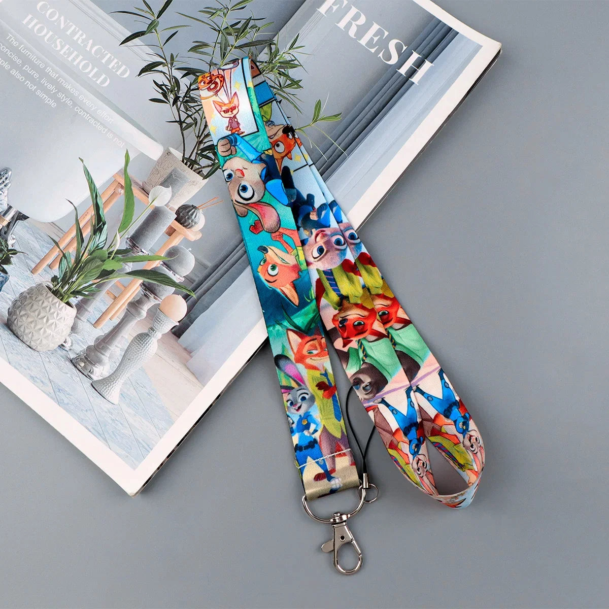 Cartoon Animal Keychain Lanyard | Anti-Lost Rope Strap for Keys