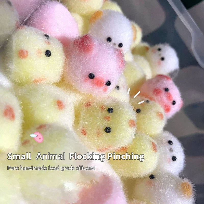 Cute Animal Squeeze Toy Stress Relief Keychain | Kawaii Silicone Pinch Toy