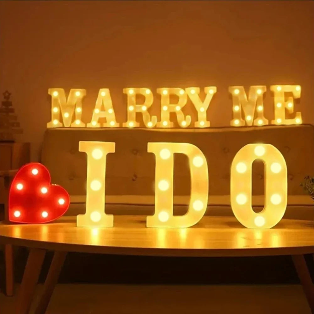 16cm Letter LED Night Light | Alphabet Luminous Decorative Lamp for Party