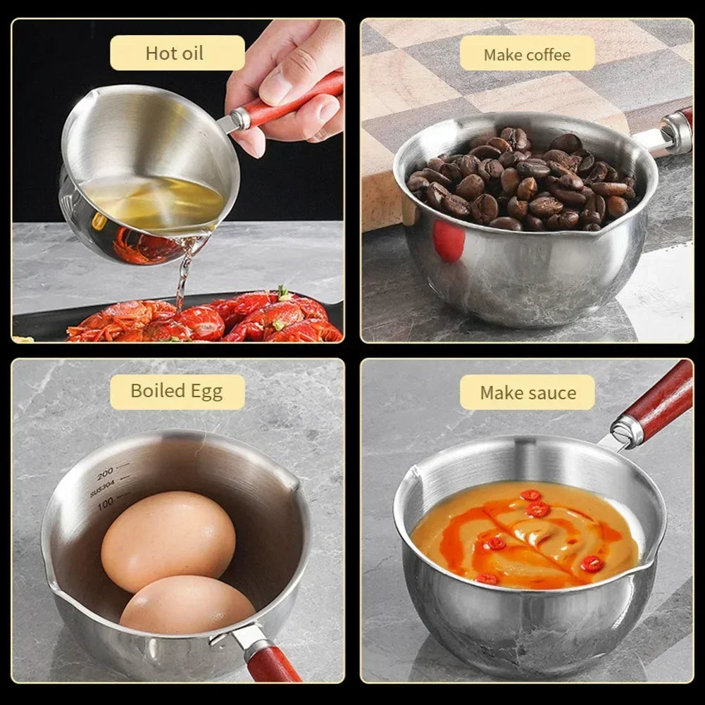 Stainless Steel Hot Oil Pan | Mini Saucepan for Butter, Milk, and Gravies