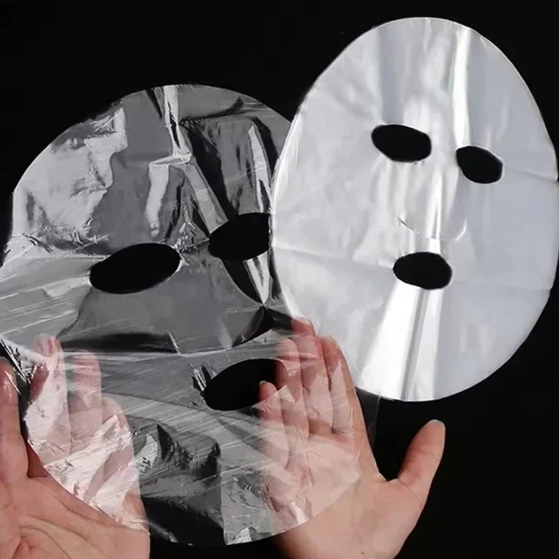 Disposable Facial Mask Wrap | Transparent Plastic Face and Neck Sticker