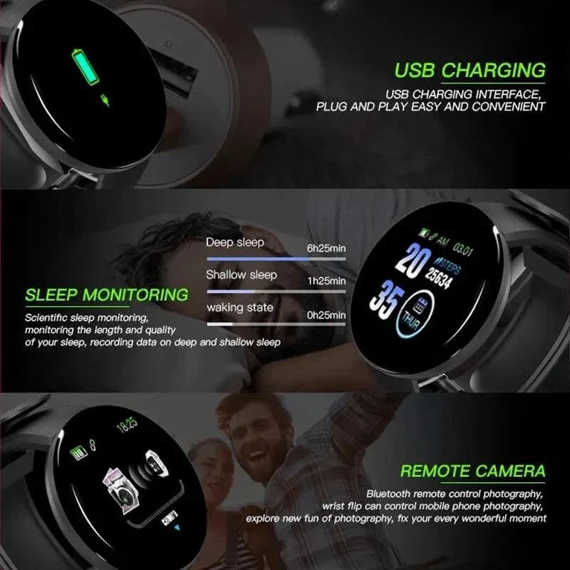 B41 Real Stepcount Smart Watch | Multi Function Fitness Tracker for Men and Women