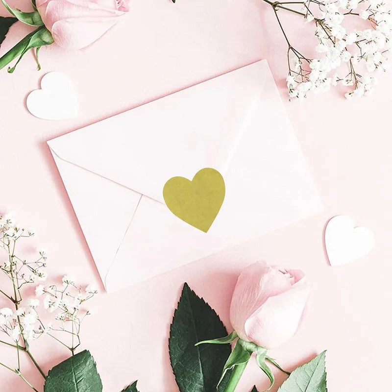 100-500PCS Thank You Stickers | Heart Shaped Merci Labels for Packaging and Gifts