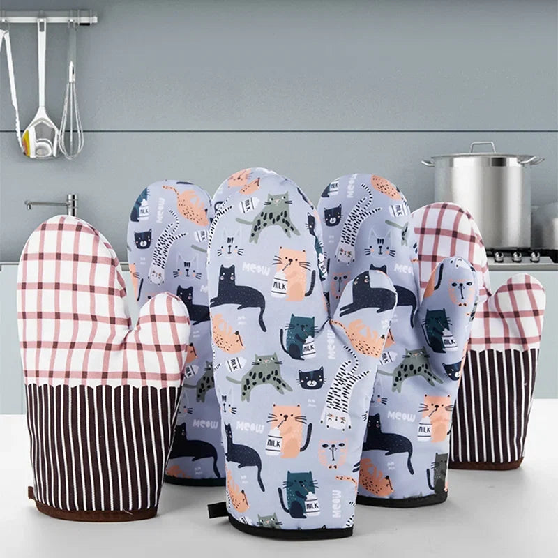 Heat Resistant Microwave Oven Mitts Gloves | Non Slip Kitchen Baking Accessories