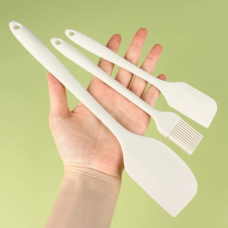 3-Piece Silicone Baking Spatula Set | All-in-One Kitchen Baking Tools