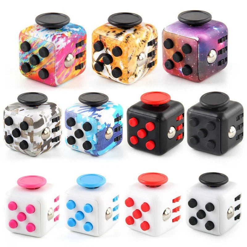 Solid Color Fidget Decompression Dice | Infinite Rubik Cube for Stress and Anxiety Relief