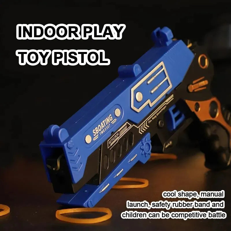 Continuous Fire Rubber Band Pistol | Foldable Toy Gun for Target Practice