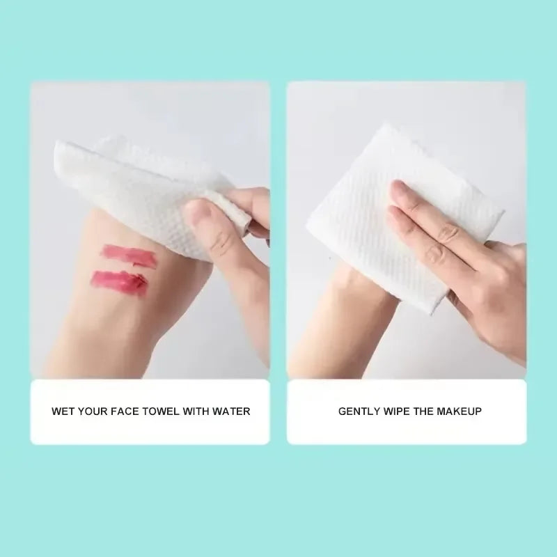 Disposable Face Towels 100 PCS | Soft Dry Makeup Remover Wipes for Car & Skincare